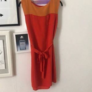 French connection orange silk dress
